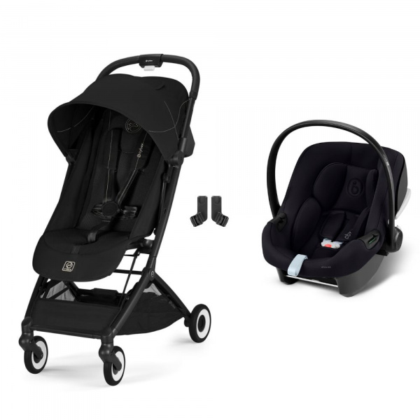 Poussette duo orfeo 3 compacte magic black avec siège auto aton b2 i-size Cybex