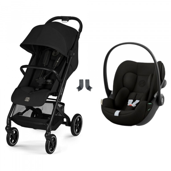 Poussette duo beezy 4 compacte magic black avec siège auto cloud g i-size Cybex