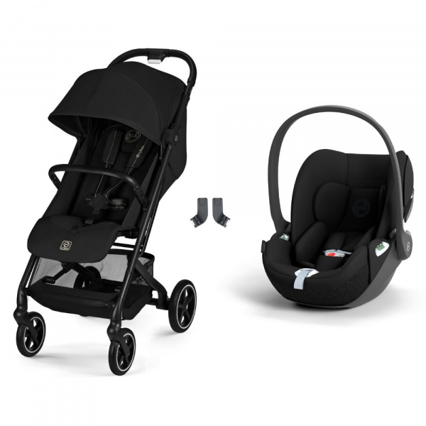 Poussette duo beezy 4 compacte magic black avec siège auto cloud t i-size Cybex