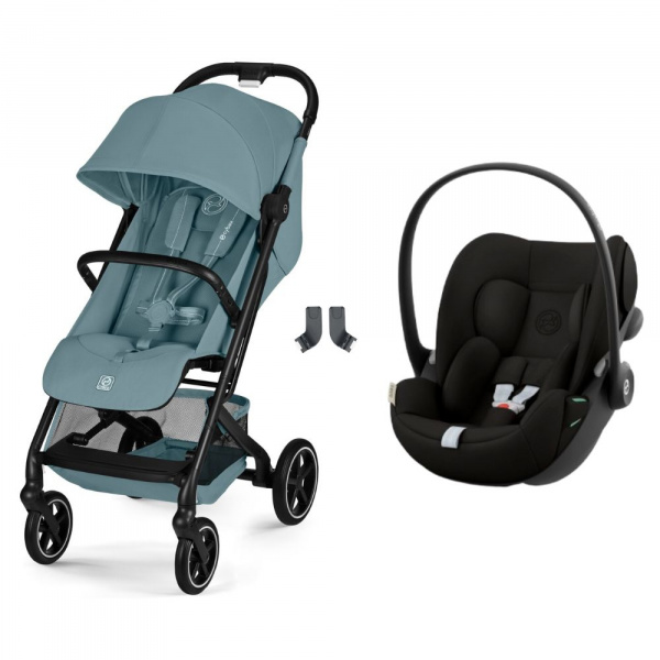 Poussette duo beezy 4 compacte stormy blue avec siège auto cloud g i-size Cybex