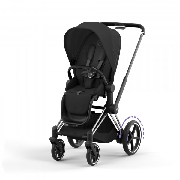 Poussette duo e-priam 2 sepia black châssis chrome black + cloud t i-size Cybex