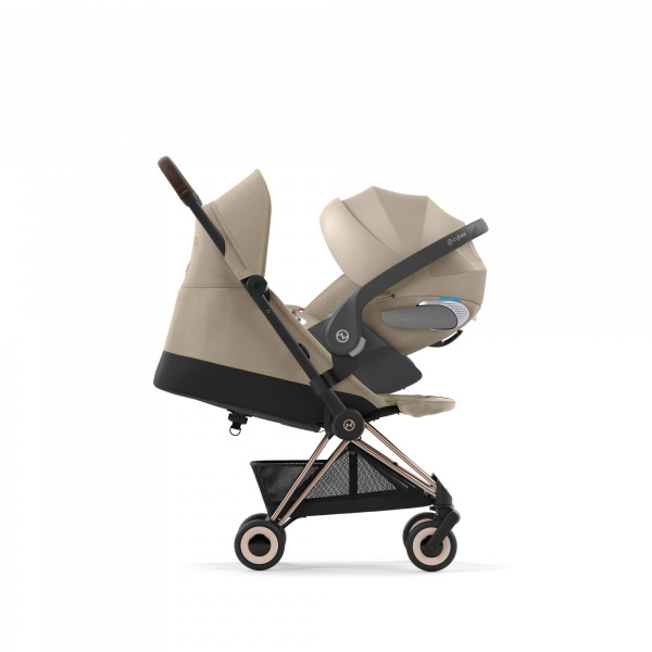 Poussette duo coya cozy beige châssis rosegold + cloud t i-size Cybex