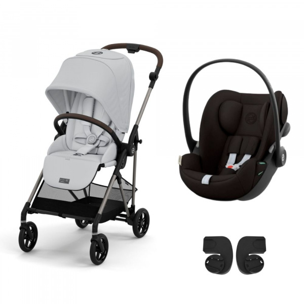 Poussette duo melio 4 fog grey + siège auto cloud g i-size Cybex
