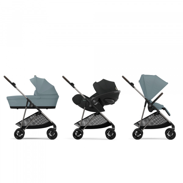 Poussette duo melio 4 fog grey + siège auto cloud g i-size Cybex