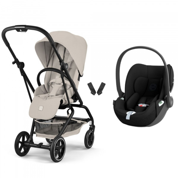 Poussette duo eezy s twist+ 2 pivotante dune grey avec siège auto cloud t i-size Cybex
