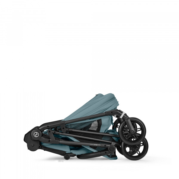 Poussette duo melio carbon 6 stormy blue avec siège auto aton b2 i-size Cybex