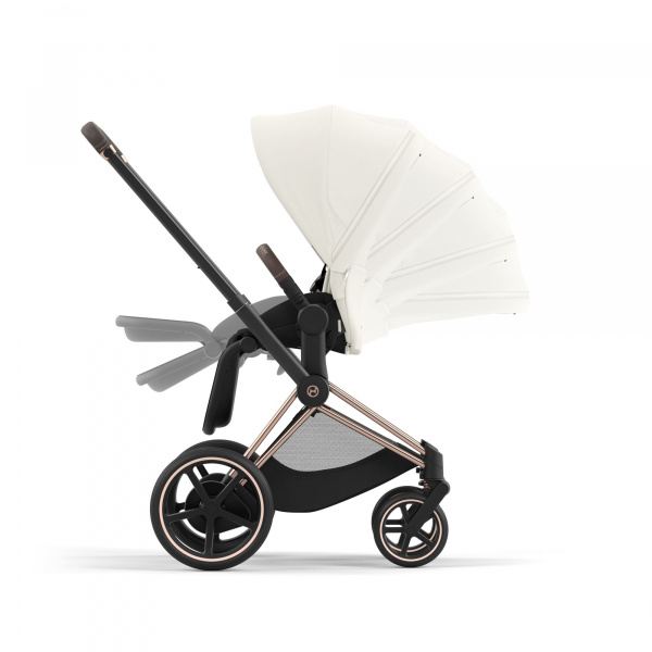 Poussette duo e-priam 2 off white châssis chrome black + cloud g i-size Cybex