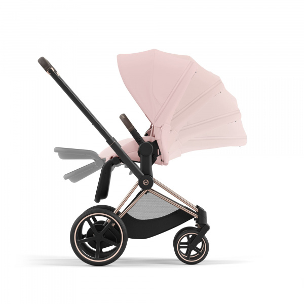 Poussette duo e-priam 2 peach pink châssis chrome black + cloud g i-size Cybex