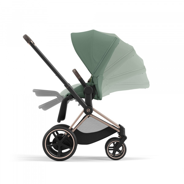Poussette duo e-priam 2 leaf green châssis chrome black + cloud g i-size Cybex