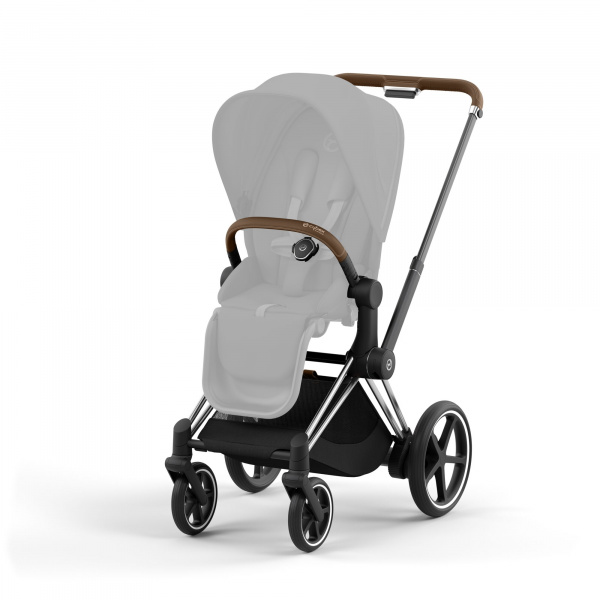 Poussette duo e-priam 2 mirage grey châssis chrome brown + cloud g i-size Cybex