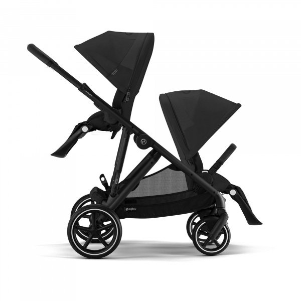 Poussette double e-gazelle s moon black châssis noir Cybex