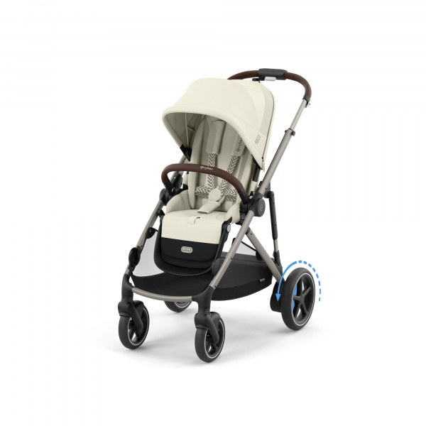 Poussette duo e-gazelle s moon black châssis noir + nacelle Cybex