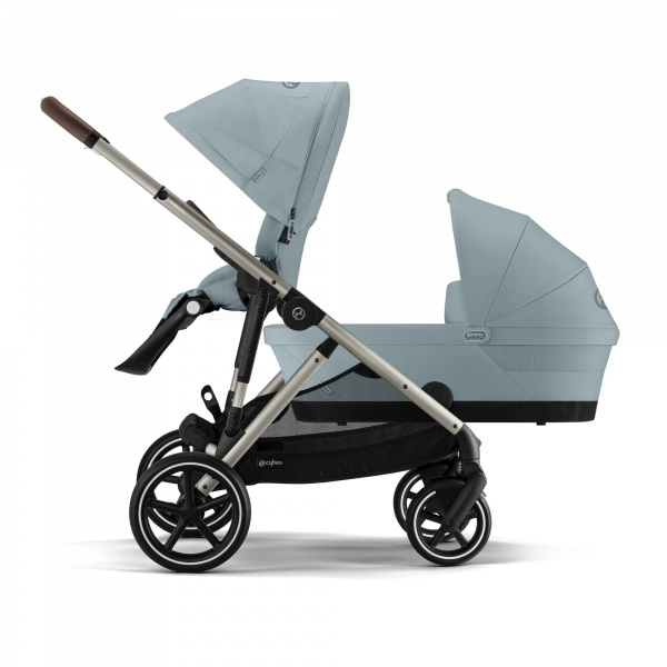 Poussette duo e-gazelle s moon black châssis noir + nacelle Cybex