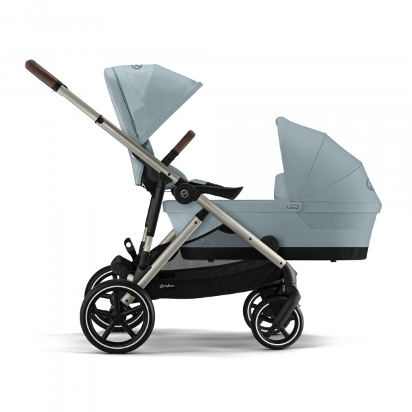 Poussette duo e-gazelle s moon black châssis noir + nacelle Cybex