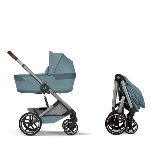 Poussette duo tout terrain balios s lux 4 avec nacelle pliable stormy blue Cybex