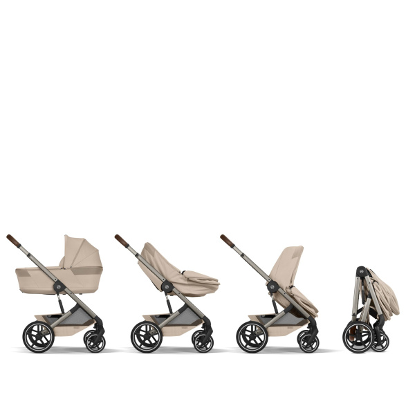 Poussette duo tout terrain balios s lux 4 avec nacelle pliable almond beige Cybex