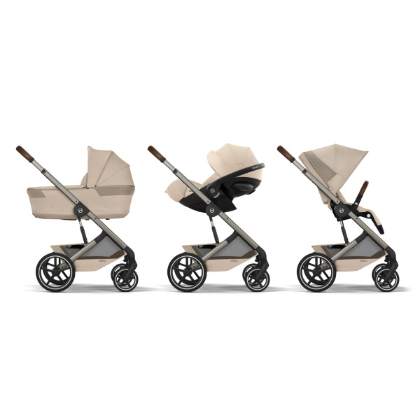 Poussette duo tout terrain balios s lux 4 avec nacelle pliable almond beige Cybex