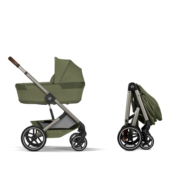 Poussette duo tout terrain balios s lux 4 avec nacelle pliable moss green Cybex