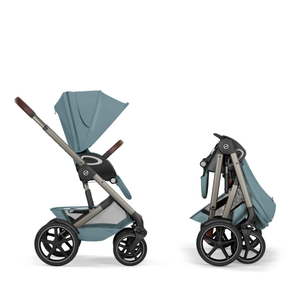 Poussette duo tout terrain talos s lux 4 avec nacelle pliable stormy blue Cybex