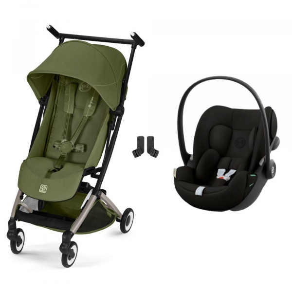 Poussette duo libelle 5 ultra compacte moss green avec siège auto cloud g i-size Cybex