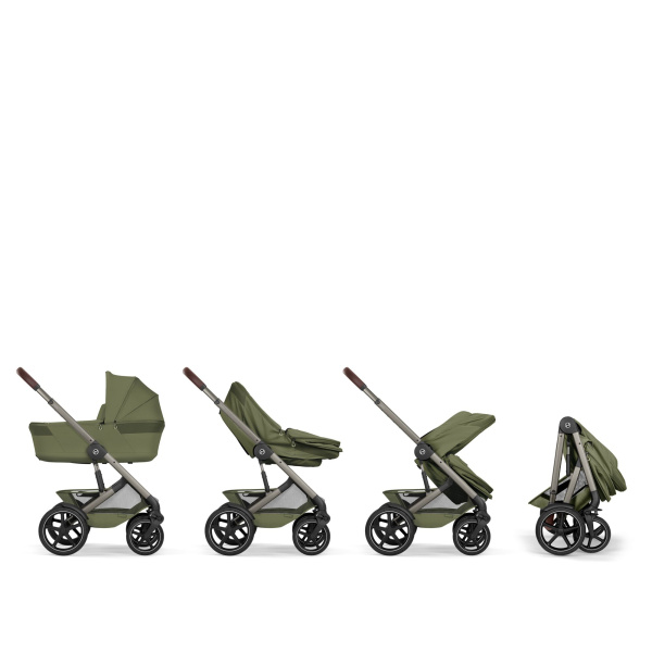 Poussette duo tout terrain talos s lux 4 avec nacelle pliable moss green Cybex