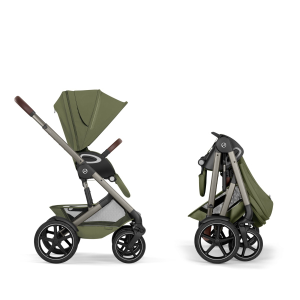 Poussette duo tout terrain talos s lux 4 avec nacelle pliable moss green Cybex