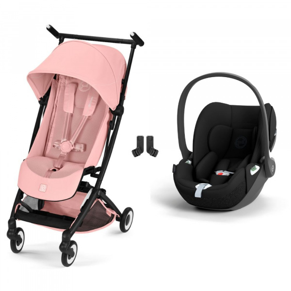 Poussette duo libelle 5 ultra compacte candy pink avec siège auto cloud t i-size Cybex