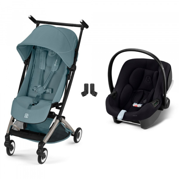Poussette duo libelle 5 ultra compacte stormy blue avec siège auto aton b2 i-size Cybex