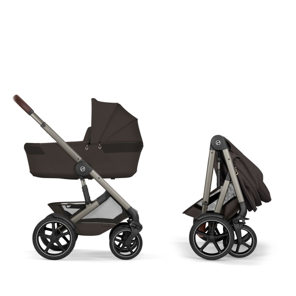 Poussette duo tout terrain talos s lux 4 avec nacelle pliable chocolate brown Cybex