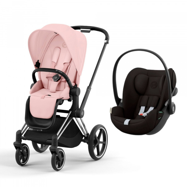 Poussette duo priam 4 sepia black châssis chrome black + siège auto cloud g i-size Cybex