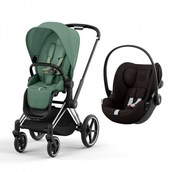 Poussette duo priam 4 sepia black châssis chrome black + siège auto cloud g i-size Cybex