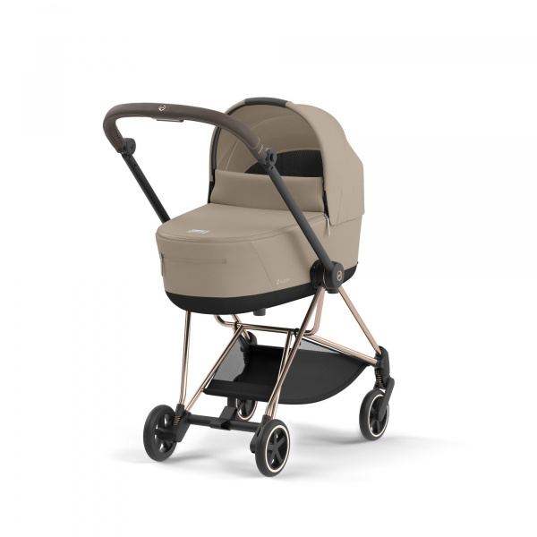 Poussette duo mios 3 cozy beige châssis rose gold + nacelle luxe Cybex