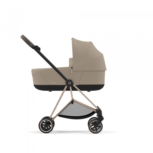 Poussette duo mios 3 cozy beige châssis rose gold + nacelle luxe Cybex