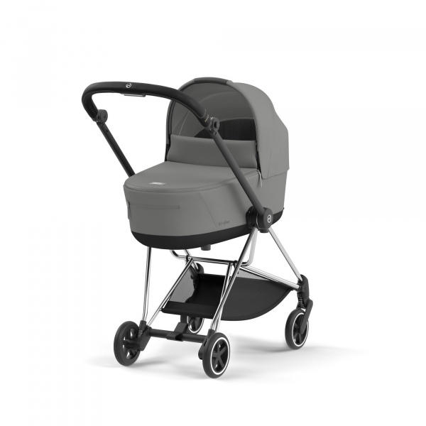 Poussette duo mios 3 mirage grey châssis chrome black + nacelle luxe Cybex