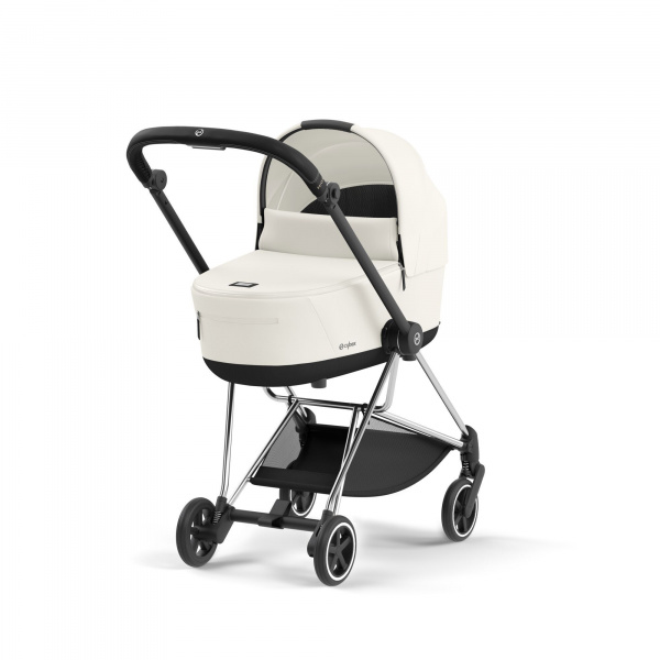 Poussette duo mios 3 off white châssis chrome black + nacelle luxe Cybex