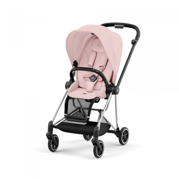 Poussette duo mios 3 peach pink châssis chrome black + nacelle luxe Cybex