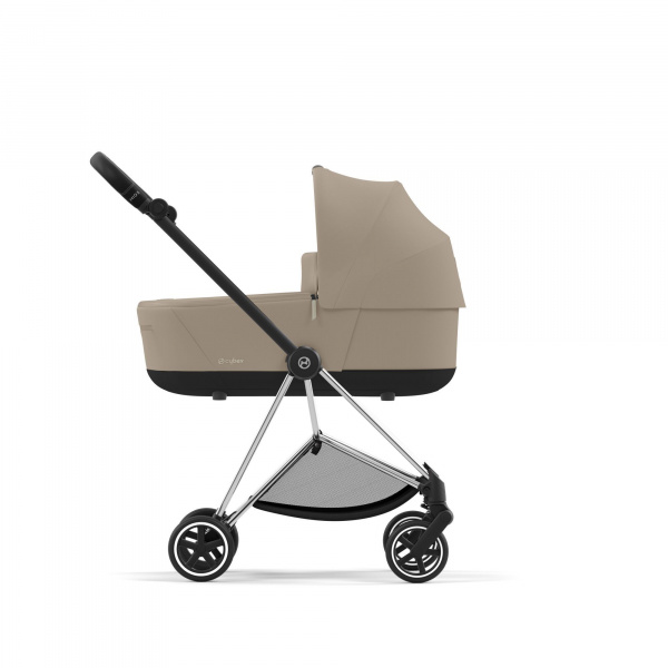Poussette duo mios 3 cozy beige châssis chrome black + nacelle luxe Cybex