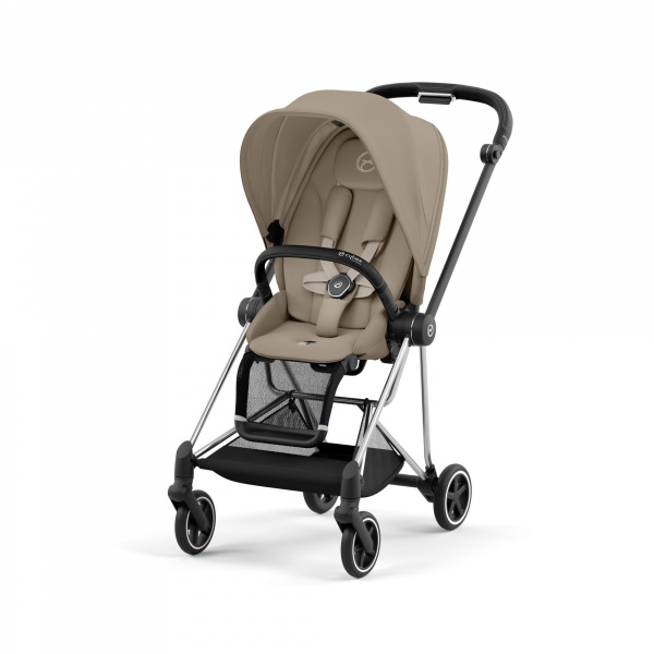 Poussette duo mios 3 cozy beige châssis chrome black + nacelle luxe Cybex