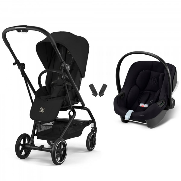 Poussette duo eezy s twist+ 2 pivotante magic black avec siège auto aton b2 i-size Cybex