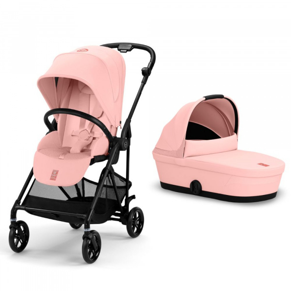 Poussette duo melio carbon candy pink + nacelle melio cot Cybex