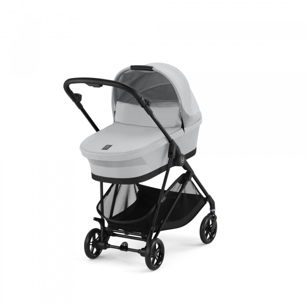 Poussette duo melio carbon fog grey + nacelle melio cot Cybex