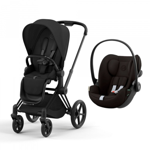 Poussette duo priam 4 sepia black châssis matt black + siège auto cloud g i-size Cybex