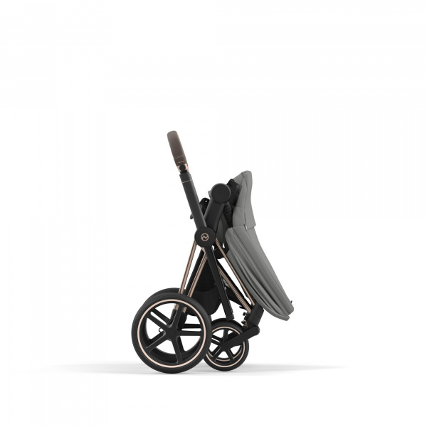 Poussette duo priam 4 mirage grey châssis rose gold + siège auto cloud t i-size Cybex