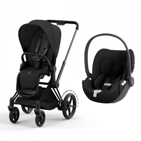 Poussette duo e-priam 2 sepia black châssis matt black + cloud t i-size Cybex