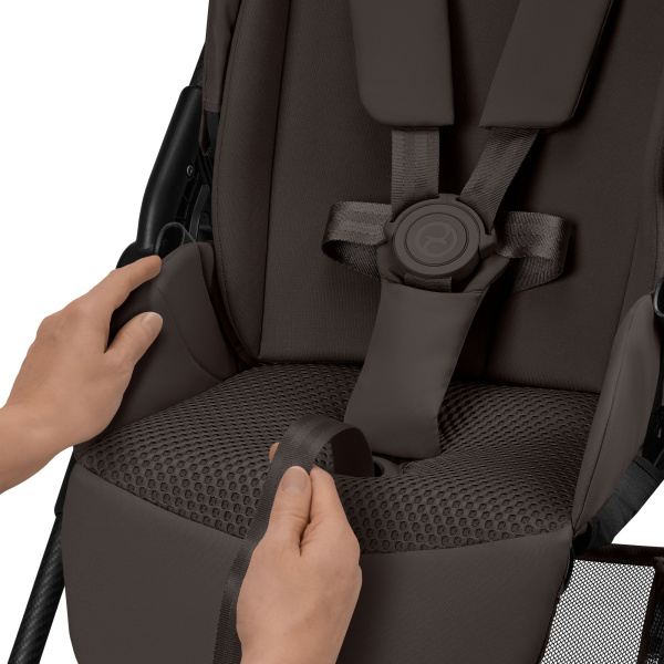 Poussette trio melio carbon 6 chocolate brown avec siège auto cloud g i-size et nacelle Cybex