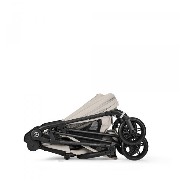 Poussette trio melio carbon 6 dune grey avec siège auto aton b2 i-size et nacelle Cybex