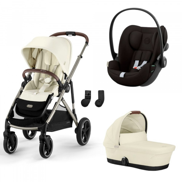 Poussette trio gazelle s seashell beige + siège auto cloud g i-size + nacelle s Cybex