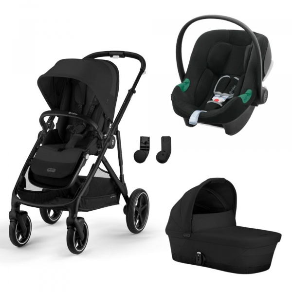 Poussette trio gazelle s moon black + siège auto aton b2 i-size + nacelle s Cybex