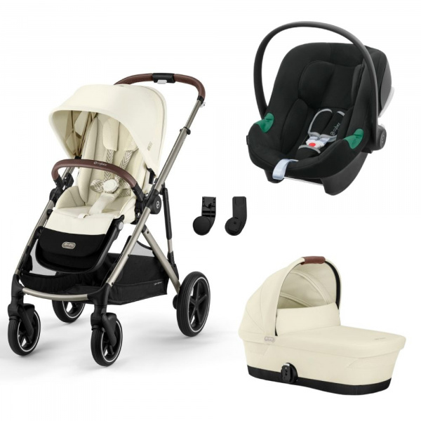 Poussette trio gazelle s seashell beige + siège auto aton b2 i-size + nacelle s Cybex