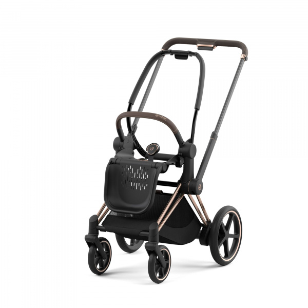 Poussette trio e-priam 2 peach pink châssis rose gold + cloud t i-size + nacelle Cybex